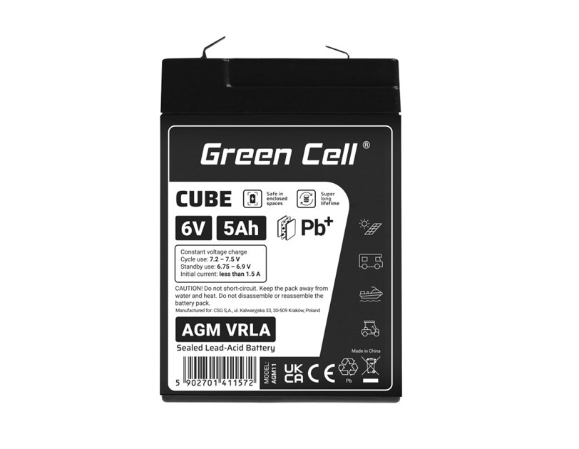 Green Cell (AGM11) baterija AGM 6V/5Ah