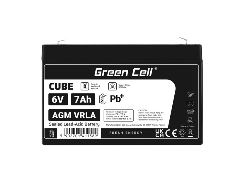 Green Cell (AGM12) baterija AGM 6V/7Ah