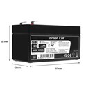 Green Cell (AGM17) baterija AGM 12V 1,2Ah