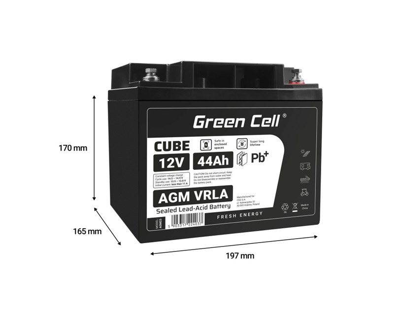 Green Cell (AGM23) baterija AGM 12V/44Ah
