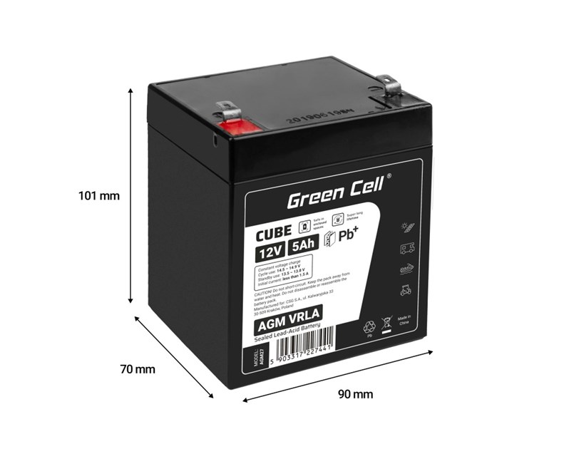 Green Cell (AGM27) baterija AGM 12V/5Ah