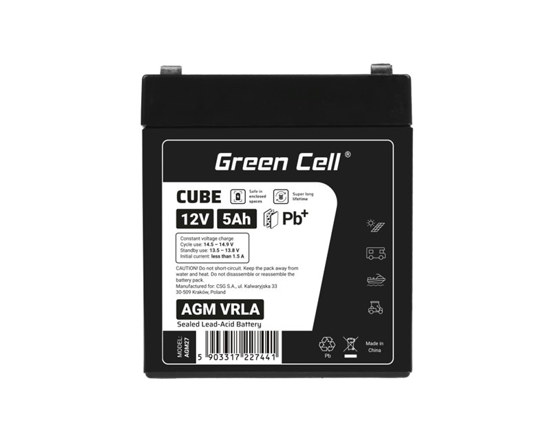 Green Cell (AGM27) baterija AGM 12V/5Ah