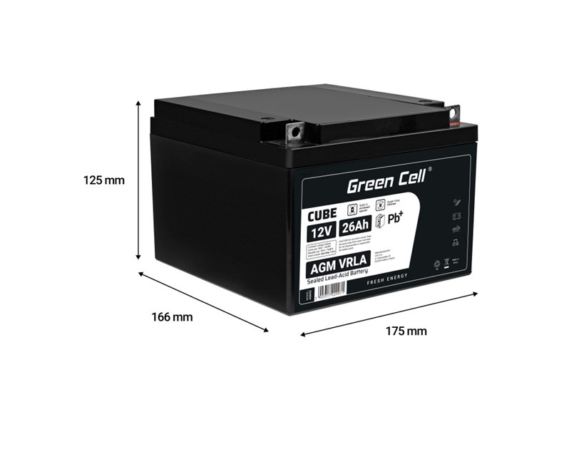 Green Cell (AGM35) baterija AGM 12V/26Ah