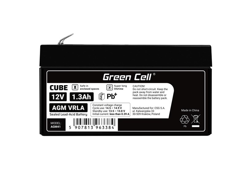 Green Cell (AGM41) baterija AGM 12V/1.3Ah