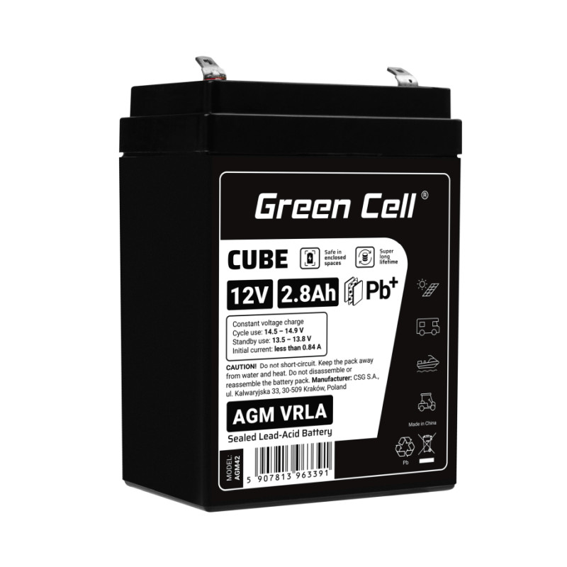 Green Cell (AGM42) baterija AGM 12V/2.8Ah
