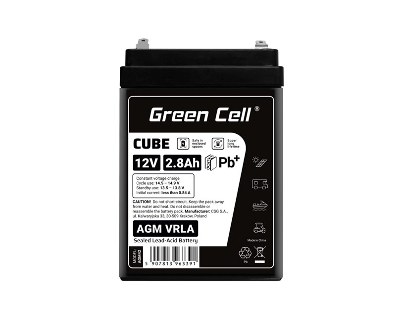 Green Cell (AGM42) baterija AGM 12V/2.8Ah