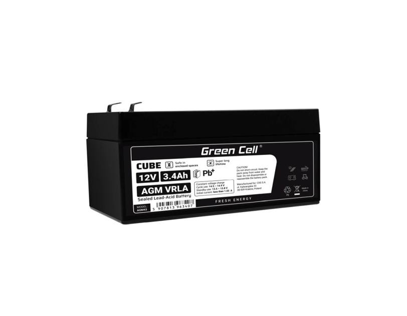Green Cell (AGM43) baterija AGM 12V/3.4Ah