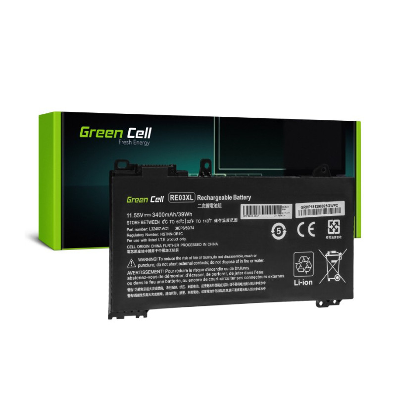 Green Cell (HP181) baterija 3400 mAh, 11.55V RE03XL za HP ProBook 430 G6 G7 440 ...