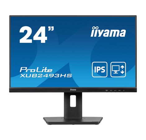 IIYAMA 24" XUB2493HS-B6 FHD (1920×1080) IPS, 100Hz, 16:9, 0.5ms, 250 cd/m2, 1300:1, 1xHDMI/DP, Pivot, zvučnici, crni