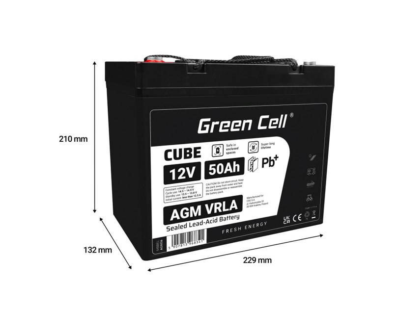 Green Cell (AGM56) baterija AGM 12V 50Ah