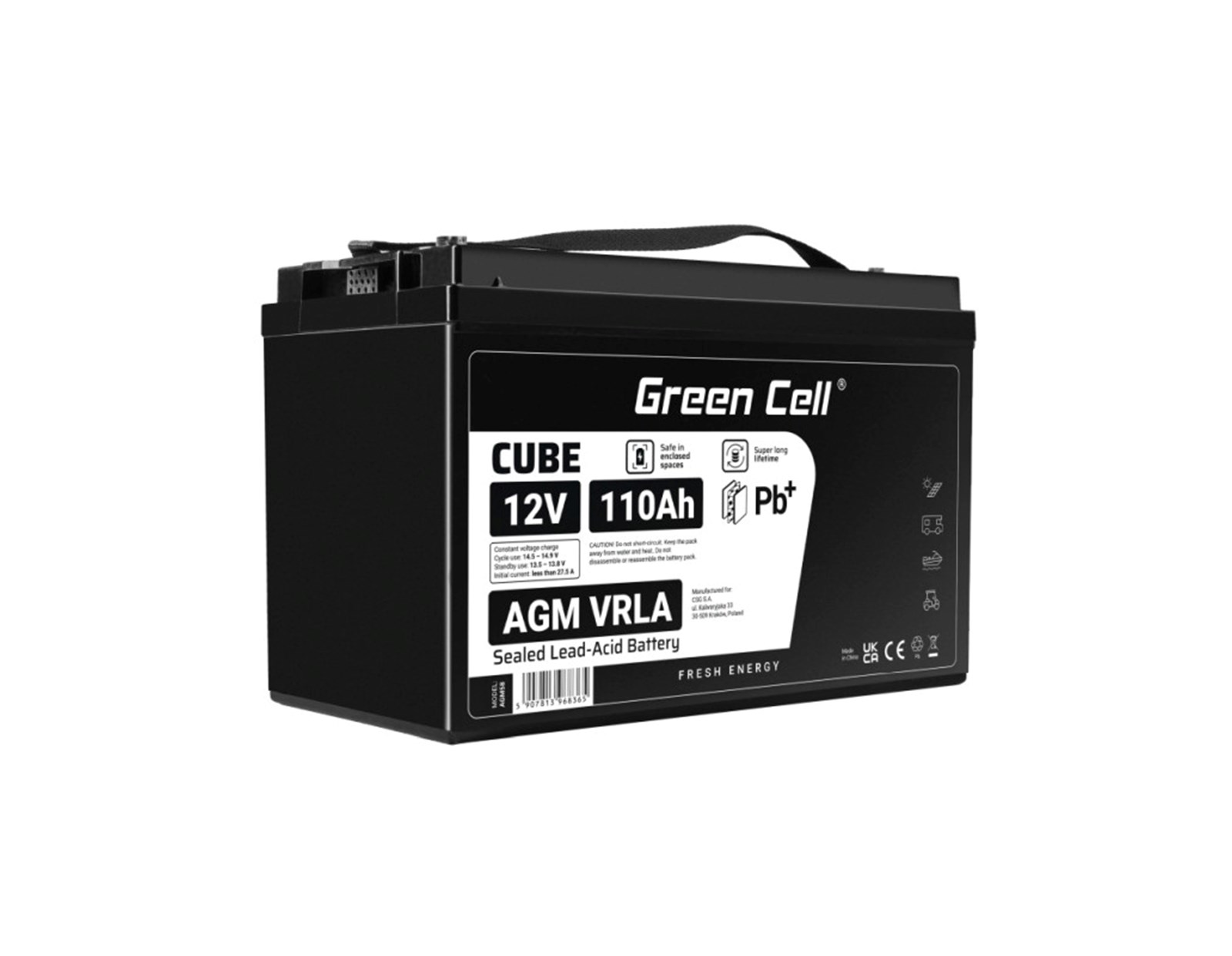 Green Cell (AGM58) baterija 12V/110Ah