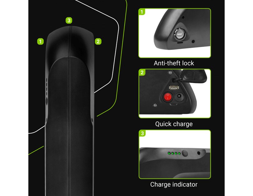 Green Cell (EBIKE25STD) baterija za El. bicikl & punjač 36V 13Ah 