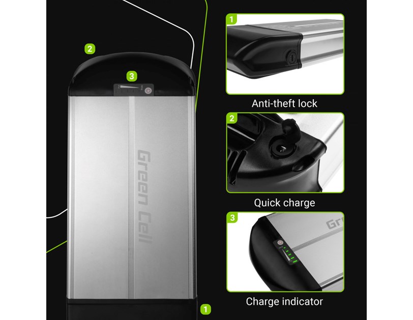 Green Cell (EBIKE52STD) baterija za El. bicikl & punjač 36V 10Ah