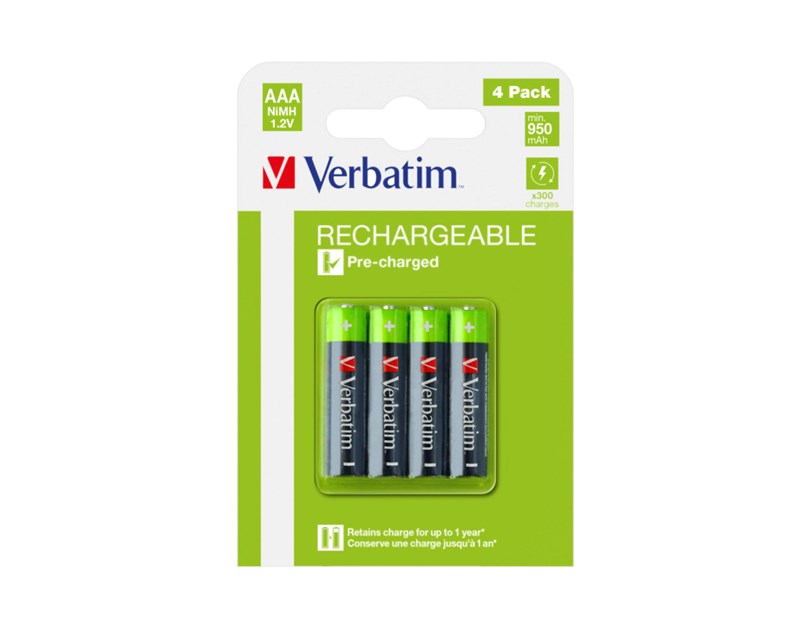 Verbatim AAA-LR03 Micro punjiva baterija NiMH,950mAh (4 komada)