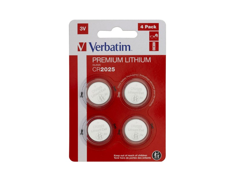 Verbatim CR2025 Lithium baterija, 3V (4 kom./pakiranje)