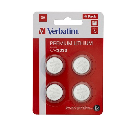 Verbatim CR2032 Lithium baterija, 3V (4 kom./pakiranje)
