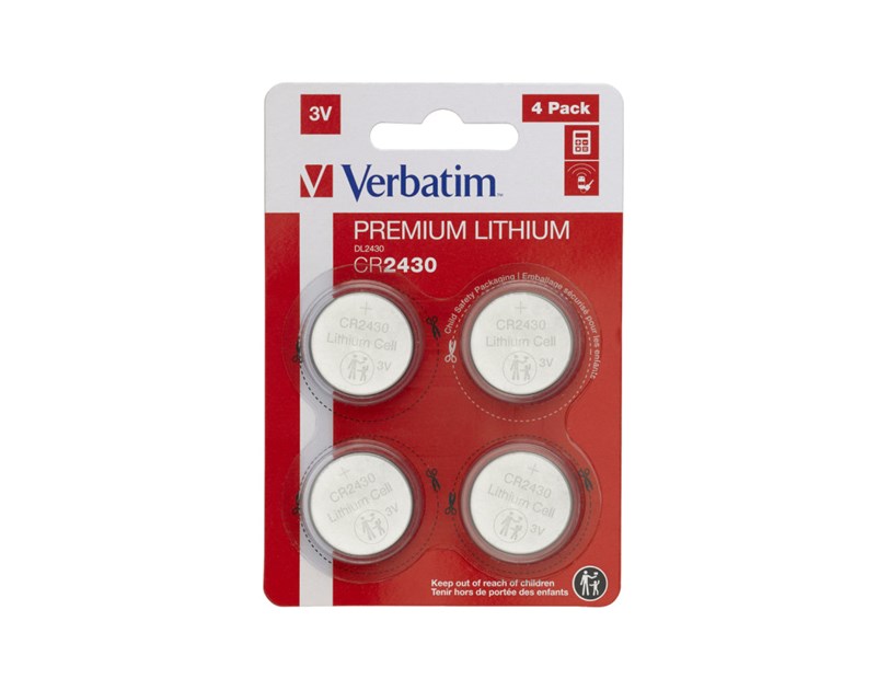 Verbatim CR2430 Lithium baterija, 3V (4 kom./pakiranje)