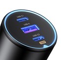 UGREEN auto punjač, 130W, 2x USB-C, USB-A, PD, QC 4.0, sivi