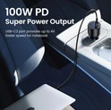 UGREEN auto punjač, 130W, 2x USB-C, USB-A, PD, QC 4.0, sivi