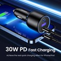 UGREEN auto punjač, 130W, 2x USB-C, USB-A, PD, QC 4.0, sivi