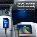 UGREEN auto punjač, 130W, 2x USB-C, USB-A, PD, QC 4.0, sivi