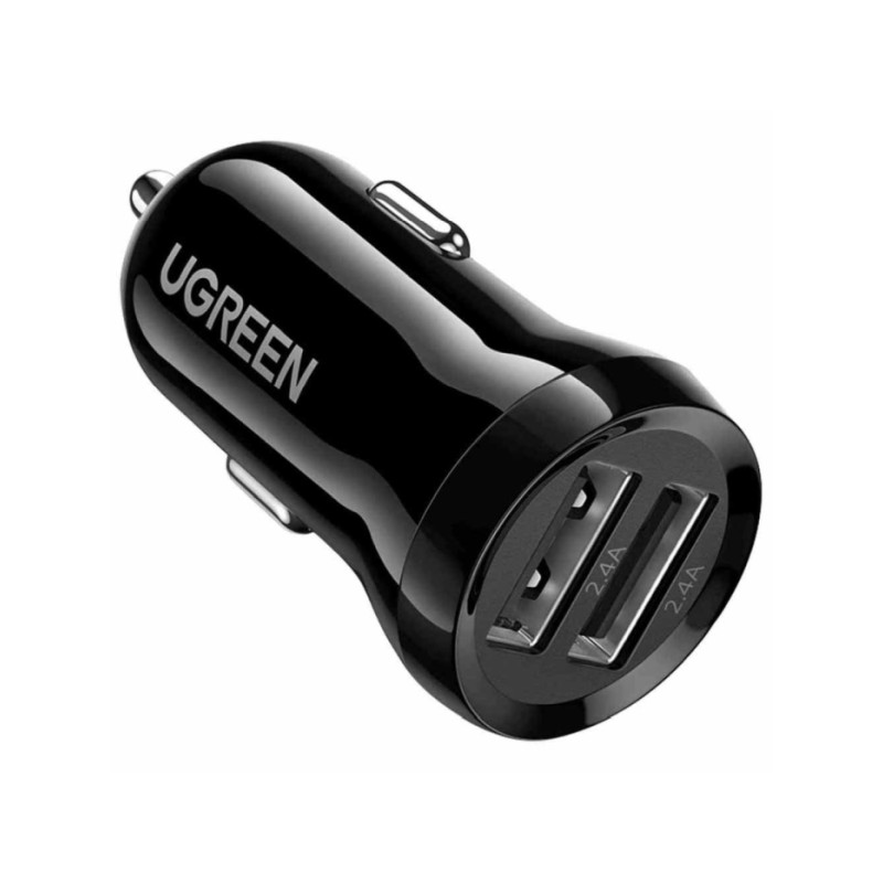 UGREEN auto punjač 24W, 2×USB-A, crni