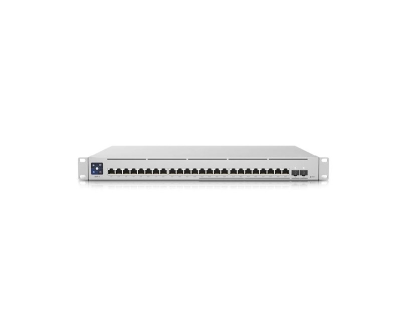 Ubiquiti UniFi Enterprise 24-port Gigabit PoE L3 Switch, 12×100/1000/2500Mbps, 12×10/100/1000Mbps, 1G/10Gbps SFP, Touchscreen LCD, Rackmoun, 400W (USW-Enterprise-24-PoE)