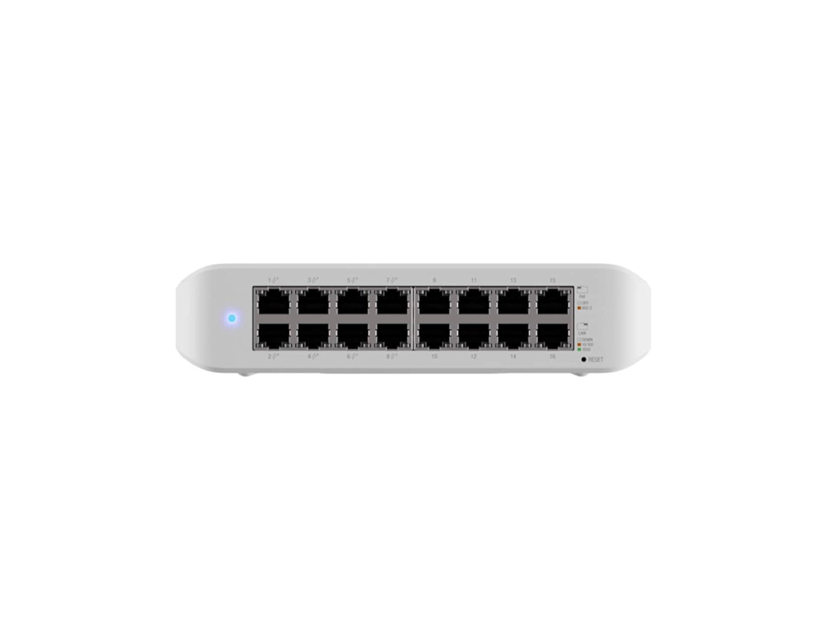 Ubiquiti UniFi Managed 16-port Gigabit Switch, 8-port PoE+, 45W (USW-LITE-16-PoE)