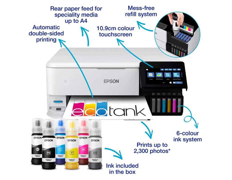 Epson EcoTank L5316 MFP Color pisač 5760x1440 DPI, c/b 10/5 str/min, Apple AirPrint, Epson Connect, USB/WiFi/LAN (C11CJ65413)