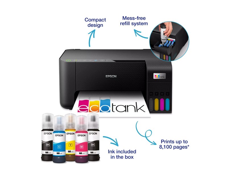 Epson EcoTank L3270 MFP Color pisač 5760x1440 DPI, c/b 10/5 str/min, Epson Connect, USB/Wifi (C11CJ67434)