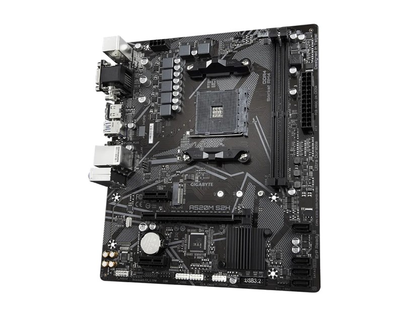 Gigabyte MB A520M S2H, S.AM4, 2xDDR4/5000(OC), PCIe 3.0, G-LAN, VGA/DVI-D/HDMI, mATX
