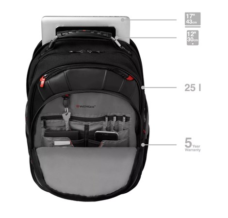 Wenger ruksak Pegasus za prijenosnike do 17", crno-sivi