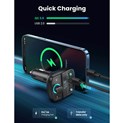 UGREEN FM transmiter za auto LED zaslon, Bluetooth, TF kartica 128 GB, USB-C, 2x USB, Quick charge 3.0, crni