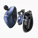 UGREEN MU006 bežični ergonomski miš, bluetooth, 4000 DPI, USB, plavo crni