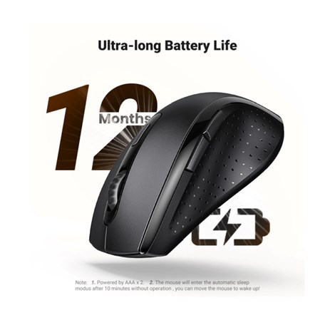 UGREEN bežični miš, 1600 DPI, USB, crni