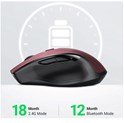 UGREEN MU006 bežični ergonomski miš, bluetooth, 4000 DPI, USB, crveni