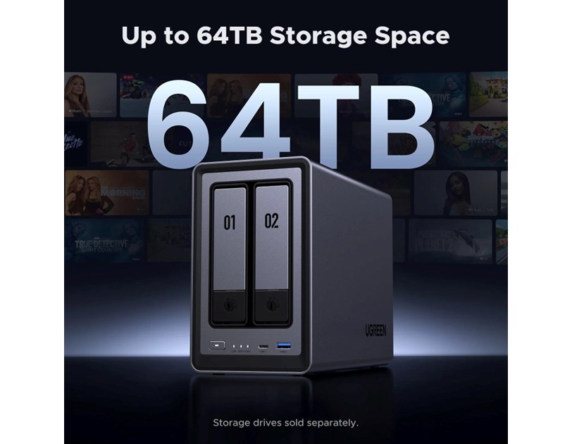 UGREEN NAS DXP2800, 2-bay, Intel N100, 8GB DDR5, eMMC 32GB, UGOS Pro