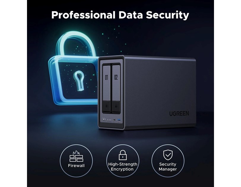 UGREEN NAS DXP2800, 2-bay, Intel N100, 8GB DDR5, eMMC 32GB, UGOS Pro