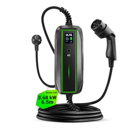 Green Cell (EV16) 3.6kW, 10/16A Schuko - Tip 2 mobilni punjač za punjenje električnih vozila i Plug-In hibrida 6.5m