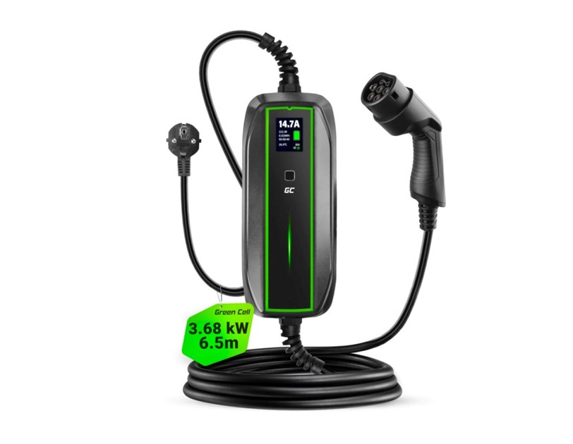 Green Cell (EV16) 3.6kW, 10/16A Schuko - Tip 2 mobilni punjač za punjenje električnih vozila i Plug-In hibrida 6.5m