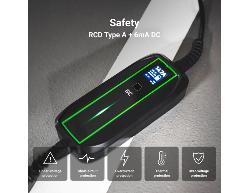 Green Cell (EV16) 3.6kW, 10/16A Schuko - Tip 2 mobilni punjač za punjenje električnih vozila i Plug-In hibrida 6.5m