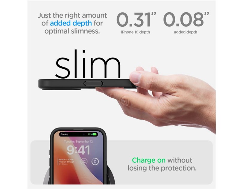 Spigen Ultra Hybrid, frost black - iPhone 16 ACS08200)