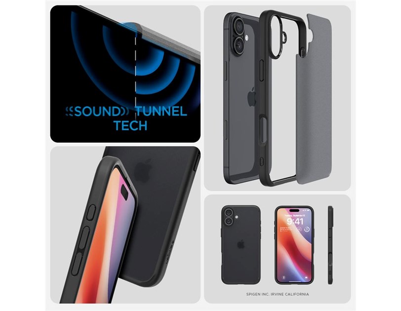 Spigen Ultra Hybrid, frost black - iPhone 16 ACS08200)