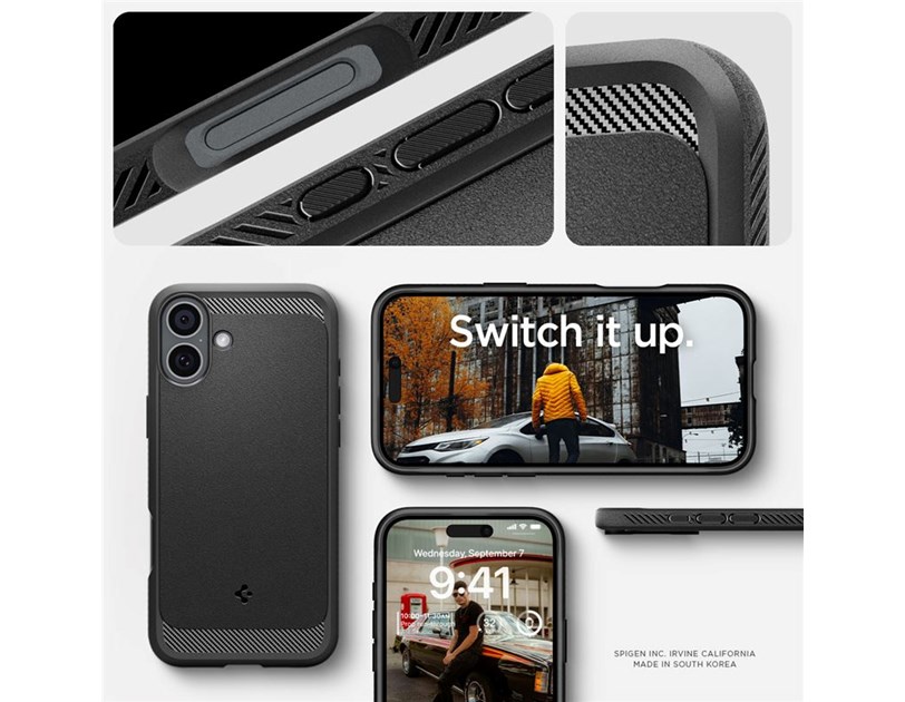 Spigen Rugged Armor MagSafe, matte black - iPhone 16 Plus (ACS08087)