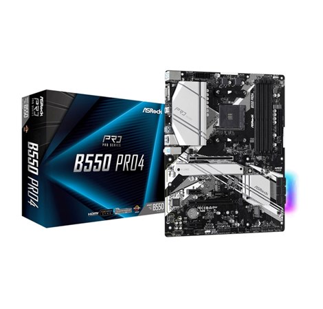 ASRock B550 PRO4, S.AM4, 4× DDR4/4133, PCIe 4.0, VGA/HDMI, ATX