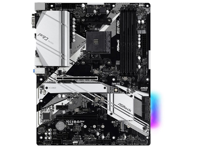 ASRock B550 PRO4, S.AM4, 4× DDR4/4133, PCIe 4.0, VGA/HDMI, ATX