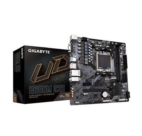 Gigabyte B650M S2H, S.AM5, 2×DDR5/ 6400 MHz(OC), PCIe 4.0, D-SUB/HDMI/DP,  mATX