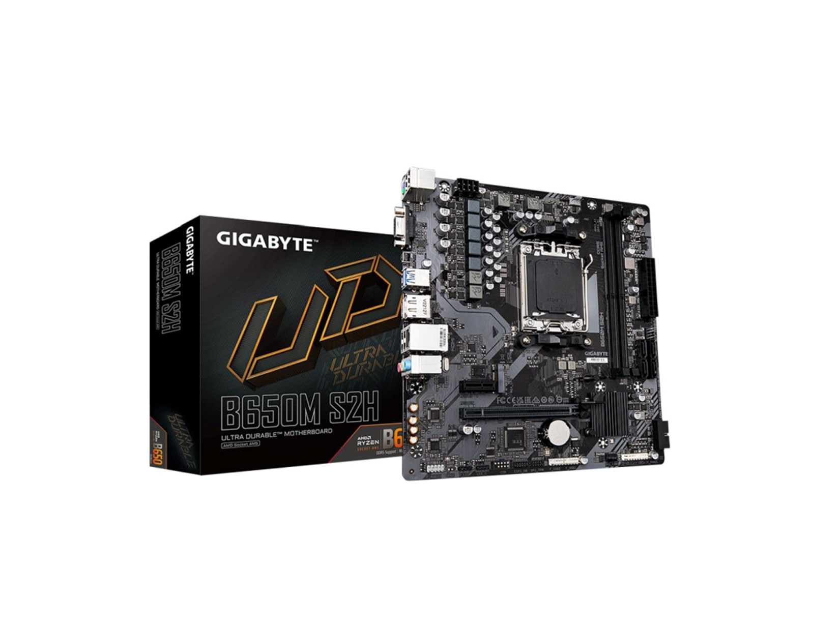 Gigabyte B650M S2H, S.AM5, 2×DDR5/ 6400 MHz(OC), PCIe 4.0, D-SUB/HDMI/DP, mATX