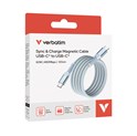 Verbatim Sync & Charge Magnetic kabel USB-C na USB-C 60W 120 cm - plavi