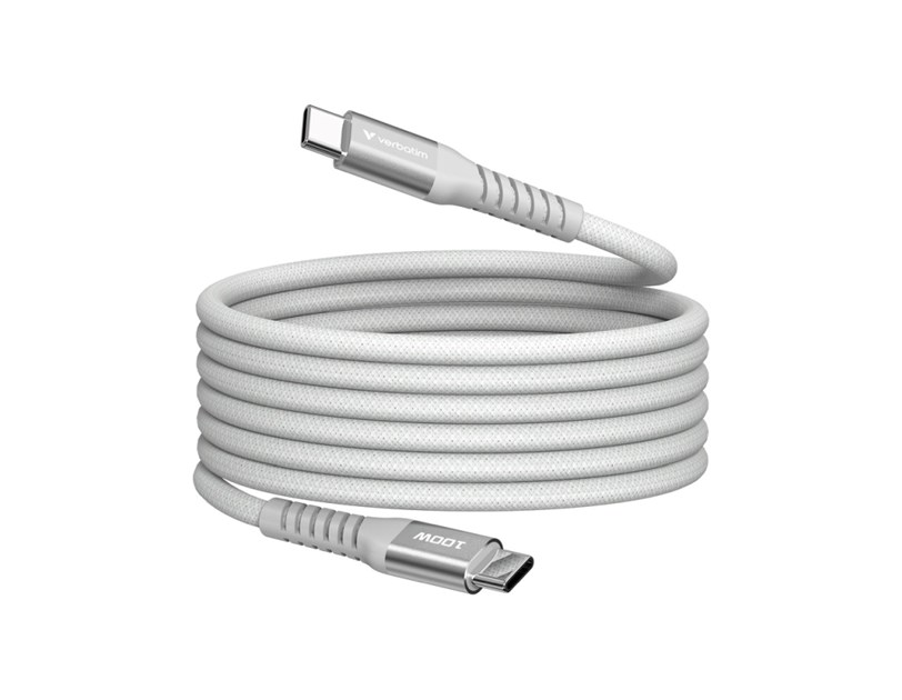 Verbatim Sync & Charge Magnetic kabel USB-C na USB-C 100W 120 cm - sivi